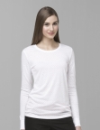 Women's Silky White Long Sleeve Tee - Keep Warm in class
